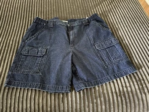 HERREN SAVANE EINFARBIG DUNKELBLAU DENIM OUTDOOR CARGO SHORTS TAILLE 40 "INNENNAHT 7" - Bild 1 von 3