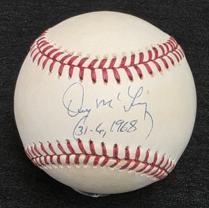 Denny McLAIN Firmado 31-6 GANANCIA 1968 RÉCORD Béisbol Oficial-TIGRES DE DETROIT-JSA - Imagen 1 de 9