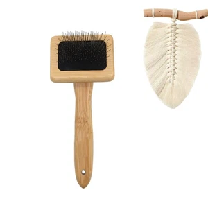 Peine de macramé cepillo de flecos de madera colgante de pared para colgar plantas artesanía anudar - Imagen 1 de 6