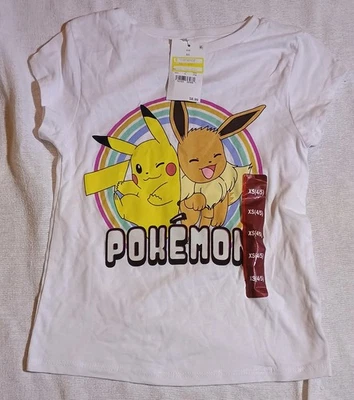 Pokémon T-Shirt Kids Boys Girls Size XS (4/5) Gray Pikachu Eevee Graph - Image 1 of 4