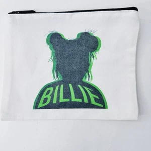 Billie Eilish Cosmetic Makeup Bag Pencil Case White Canvas - Picture 1 of 3