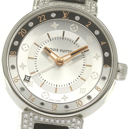 LOUIS VUITTON（LV） Orologio da donna al quarzo Louis Vuitton Tambour Moon Dual Time MM QA108 GMT_864493