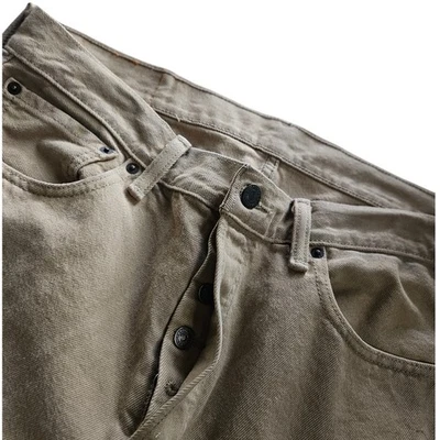 Levi Strauss & Co 501 Button Fly Jeans Tan Khaki W33 L34 Men's Casual - Image 1 of 4