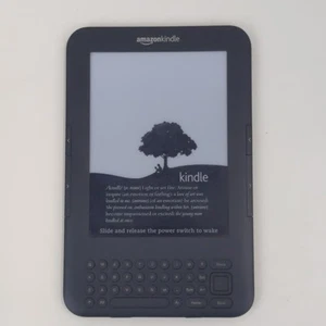 Amazon Kindle Keyboard 3rd Gen D00901 6" Wi-Fi eReader E Ink Black Tested Works - Picture 1 of 7