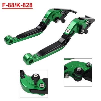 Folding Extendable Brake Clutch Levers For Kawasaki Z1000 07-16 ZX6R 636 green - Image 1 of 4