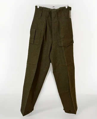 Pantalones militares vintage Neirynck Holvoet verde ejército lana carga 30x31 Foto 1 de 4