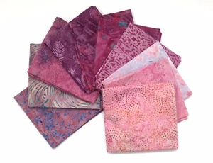 10 tonos de batik rosa. 10 cuartos de grasa/cuartos largos  - Imagen 1 de 11