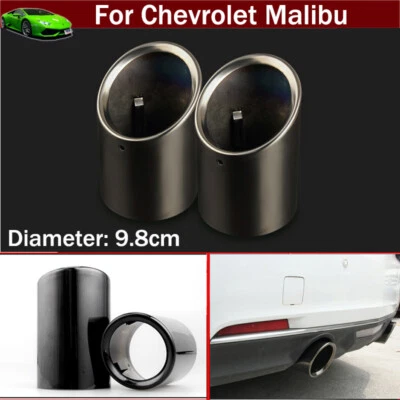 2 black Exhaust Pipes Tips Muffler Tail Pipe for Chevrolet Malibu 2010-2026 Foto 1 de 4
