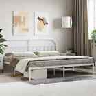 Metal Bed Frame with Headboard White 200x200  E7A8