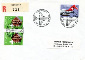 Schweiz - LURABA 1981 - Flugzeug u Rakete - R-Brief Luzern - Bild 1 von 1