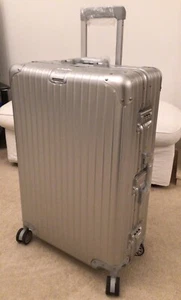 FULL ALUMINIUM SUITCASE 29" CHECK IN SPINNER CASE THE BIG ONE SILVER CHEAPEST - Picture 1 of 5