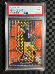 2022 Panini Mosaic Football Reactive Orange #301 Kenny Pickett RC Steelers PSA 9 - Picture 1 of 2