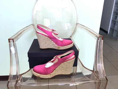 Nuevas cuñas para mujer Prada Calzature Donna rosa peonía talla 9,5 M Foto 1 de 4