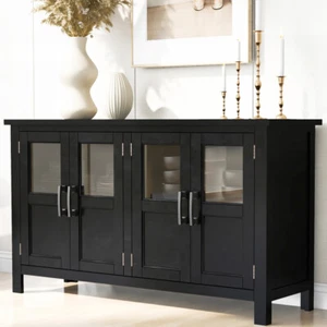 Modern Sideboard Buffet Storage Cabinet Table with Adjustable Shelf & Four-door - Picture 1 of 23