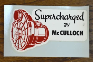 Calcomanía de agua Mc CULLOCH Supercharger de colección Hot Rod personalizada arrastre carreras NHRA antigua - Imagen 1 de 1