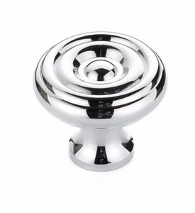 10 PACK RICHELIEU CHROME ROUND RING KITCHEN CABINET DRESSER KNOBS 1-1/4" 30mm NC - Picture 1 of 6