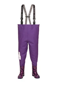 Kinderwathose  3KAMIDO PRO Kinder Wathose HERZEN / LILA Matschhose - Bild 1 von 12