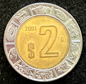 Mexico 2 Dollars Random Year Coin Circulated World Coins - Picture 1 of 2