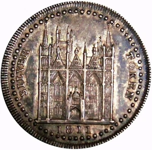 Northamptonshire. Peterborough. Ficha de chelín de plata Cole & Cole. 1811. D 3 RR - Imagen 1 de 2