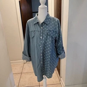 Kaktus blue chambray button down shirt size xxl - Picture 1 of 11