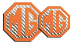ZT LE500 Style Front Rear 2 x Insert Badges for MG MK2 59mm/40m Orange Carbon - Picture 1 of 13