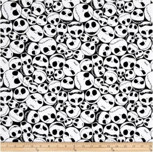BTY Disney Nightmare Before Christmas Jack Black Cotton Fabric By The Yard - Picture 1 of 1