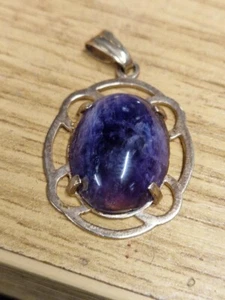 9ct Gold & Cabochon Lapislazuli Anhänger Vintage  - Bild 1 von 2