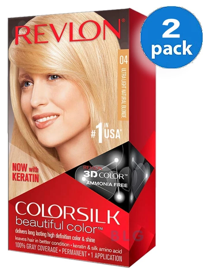 Tinte 3D permanente Revlon Colorsilk color rubio natural ultra claro #04 2 piezas Foto 1 de 1