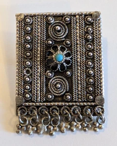 Vintage verzierte Sterling Silber Brosche Anstecknadel Israel - Bild 1 von 12