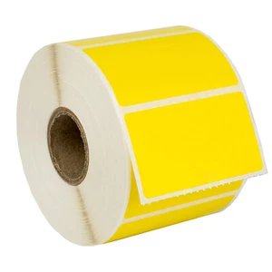 ZEBRA 2.25 x 1.25 YELLOW Direct Thermal Labels - (8) Rolls - LP2824 ZP450 LP2844 - Picture 1 of 8