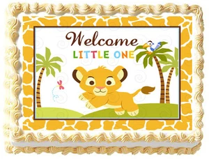 BABY LION Baby shower PARTY Image Edible cake topper decoration - Picture 1 of 9