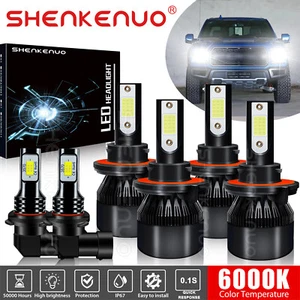 For Ford F-150 F-250 F-350 2004+ 6000K LED Headlight High Low + Fog Light Bulbs - Picture 1 of 10