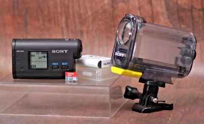Sony HDR-AS10 Digital HD Video Camera Recorder w/ Waterproof Case Bundle - Works - Image 1 of 4