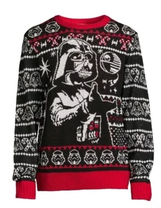 Star Wars Men’s Size X-Large 46/48 Darth Vader Christmas Sweater New Ugly Black - Picture 1 of 2