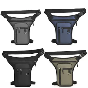 Men's Motorcycle Waist Leg Bag Outdoor Drop Leg Hip Belt Fanny Pack Thigh Pouch - Picture 1 of 16