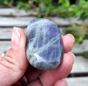 Labradorite Mini Palm Stone, Purple Flash, Higher Realms, Transformation - Picture 1 of 11