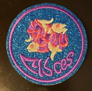 Pisces Glittery Ornate Zodiac Astrological Sign Embroidered Patch 2.75" Round - Picture 1 of 1