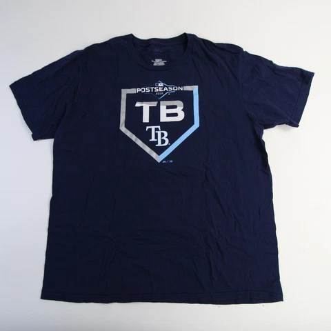 Tampa Bay Rays Majestic Short Sleeve Shirt Men's Navy Used Cover