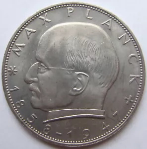 Münze BRD Max Planck 2 Deutsche Mark 1967 J in fast Stempelglanz - Bild 1 von 2