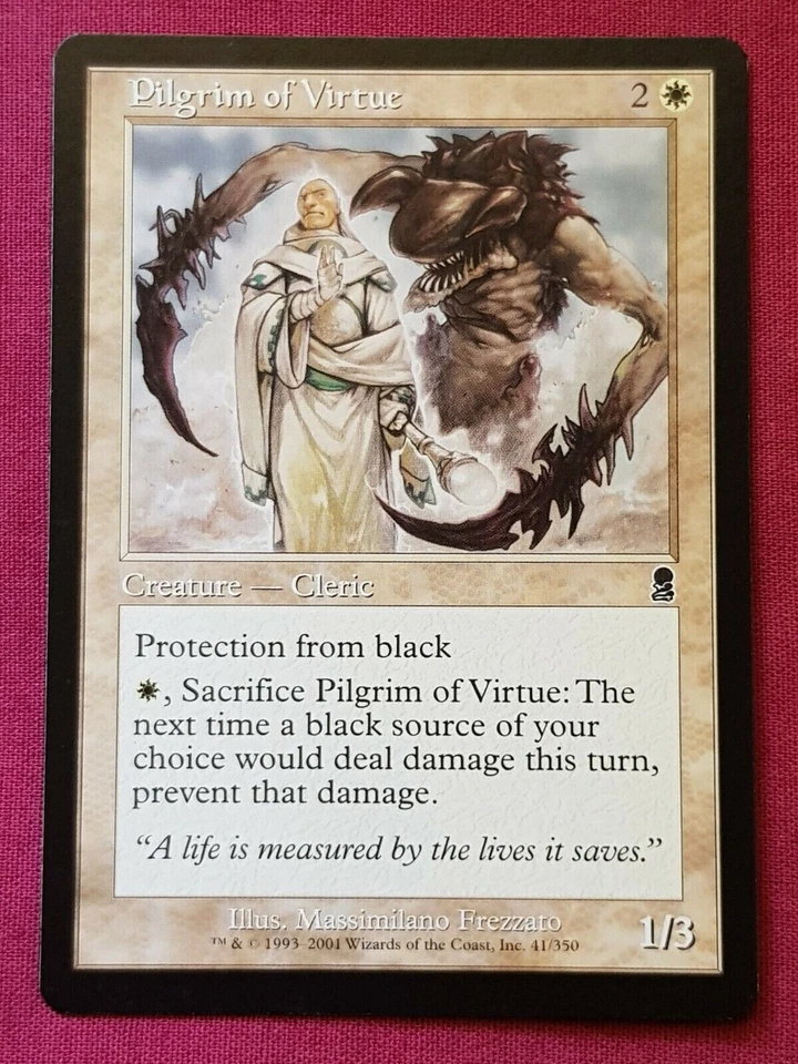 Magic The Gathering ODYSSEY PILGRIM OF VIRTUE white card MTG - Image 1 of 1