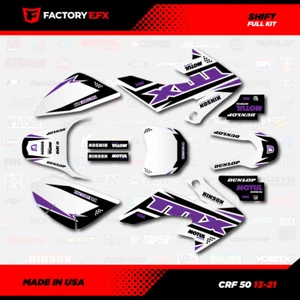 White & Purple Shift Racing Graphics kit Fits 13-25 Honda Crf50 CRF 50 Decal  - Picture 1 of 2