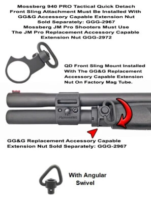 GG&G GGG-3049 - Mossberg 940 PRO accesorio de eslinga QD frontal con giro angular Foto 1 de 4