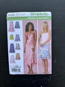 Simplicity 4138 Skirts w Handkerchief Hem Misses Size 8-16 Sewing Pattern Uncut - Picture 1 of 2