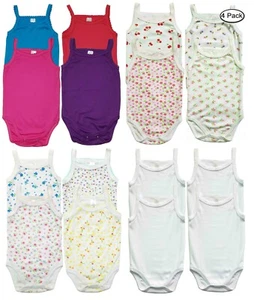 Baby Girl Camisole 4 Pack Bodysuit Newborn Toddler Sleeveless Size 12 -18 Months - Picture 1 of 6