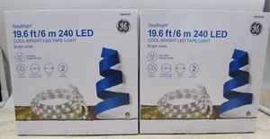 2 PACK GE StayBright 240-Light 19.6-ft White Integrated LED Christmas Tape Light - Picture 1 of 4