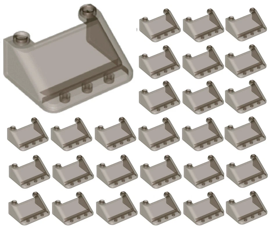 ☀️LEGO New 25x Trans Black car Window 3x4x1 1/3 Large Glass Surface windscreen - Image 1 of 1