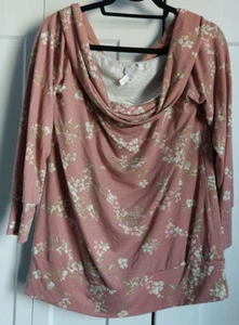 LC Lauren Conrad Blouse Floral Print Top Cowl Neck Comfy Casual Shirt L NWT - Picture 1 of 5