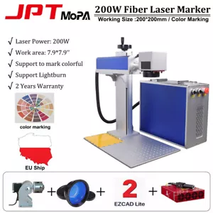 200W 200*200 JPT M7 Mopa Fiber Laser Color Marking Machine Quartz Len Lightburn  - Bild 1 von 13