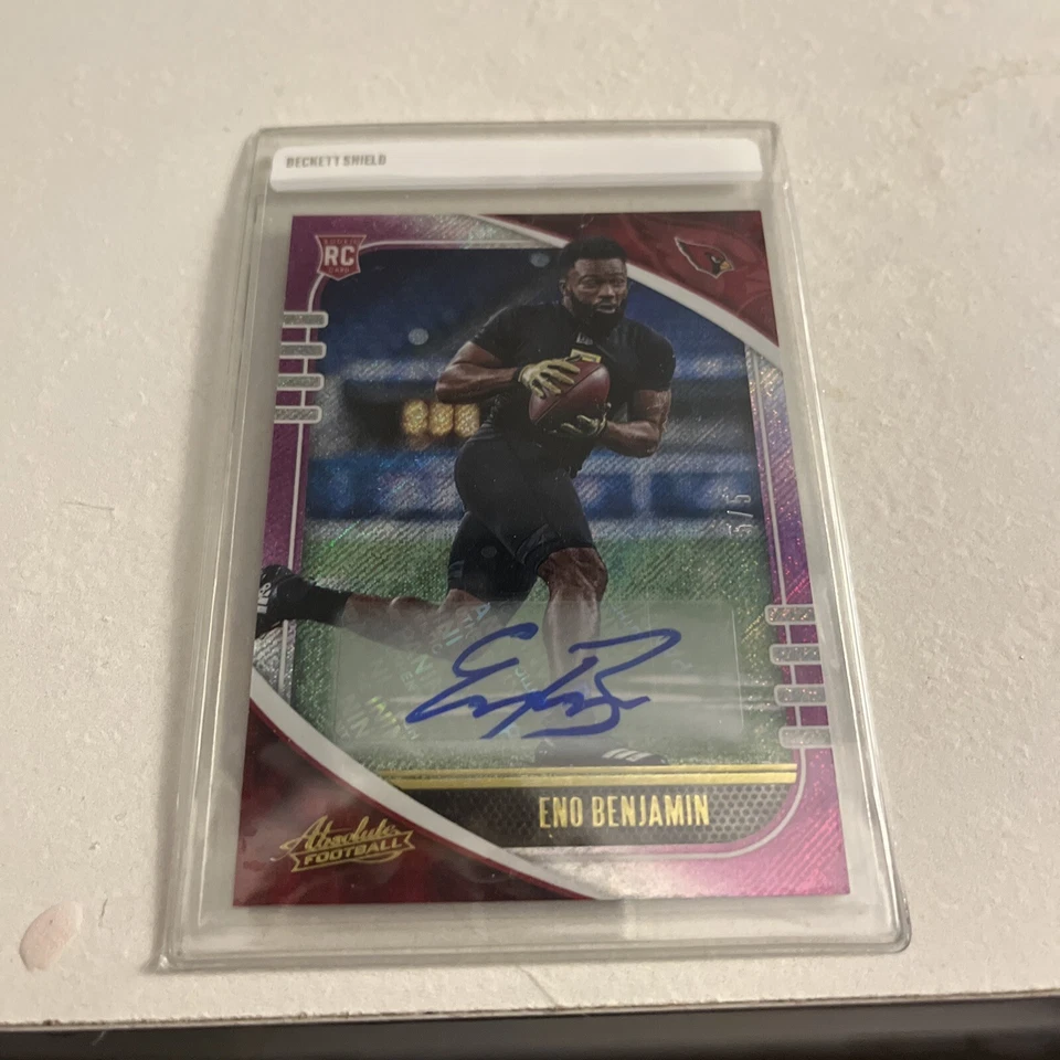 2020 Absolute Signature Rookies Pink Wave #135 Eno Benjamin Auto /5 - NM-MT - Image 1 of 3