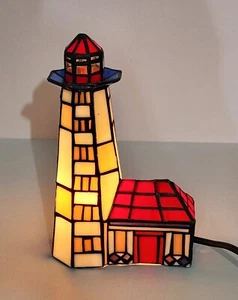 Tiffany Style Beacon Lighthouse Table Lamp Night Lights Stained Glass Mosaic - Picture 1 of 9